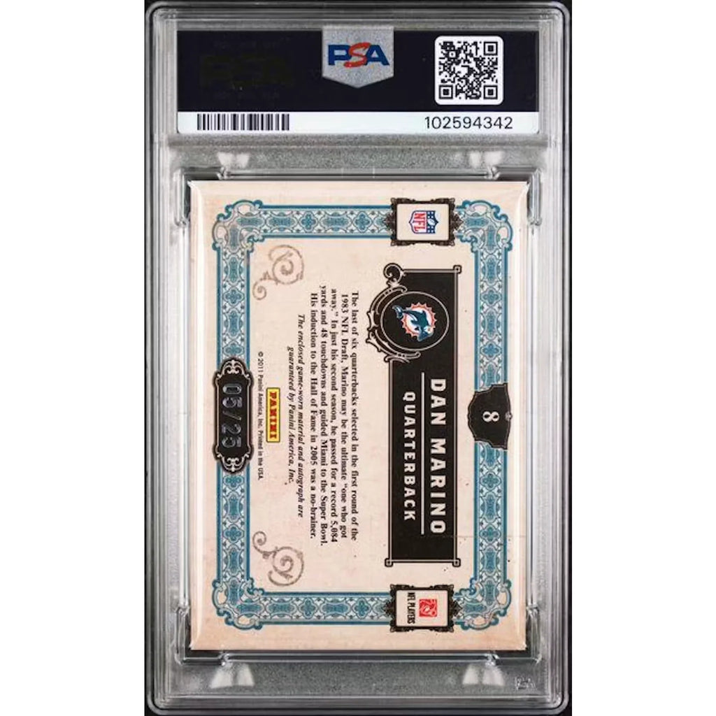 Dan Marino Signed Patch Card | 2011 Gold Standard/25