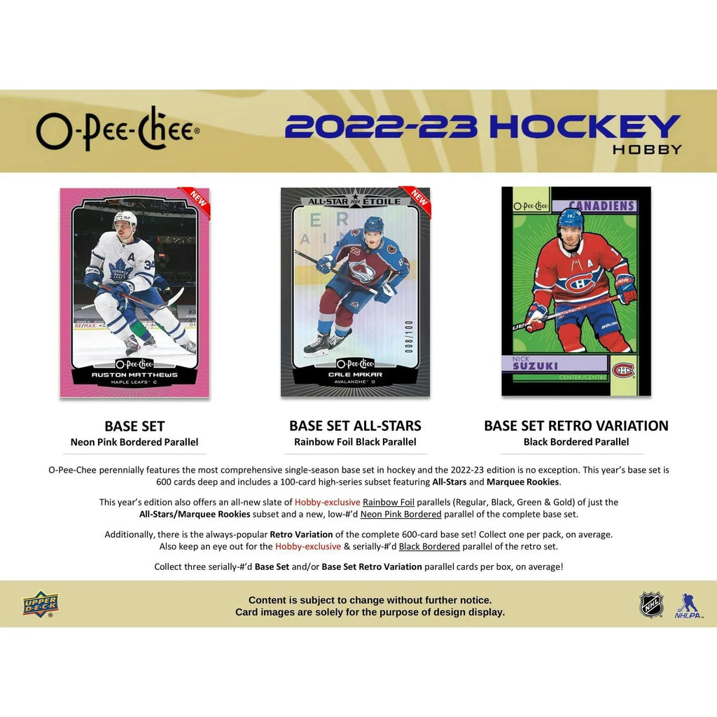 2022 23 Upper Deck O Pee Chee Hockey Hobby Box (Ships Sealed Only)