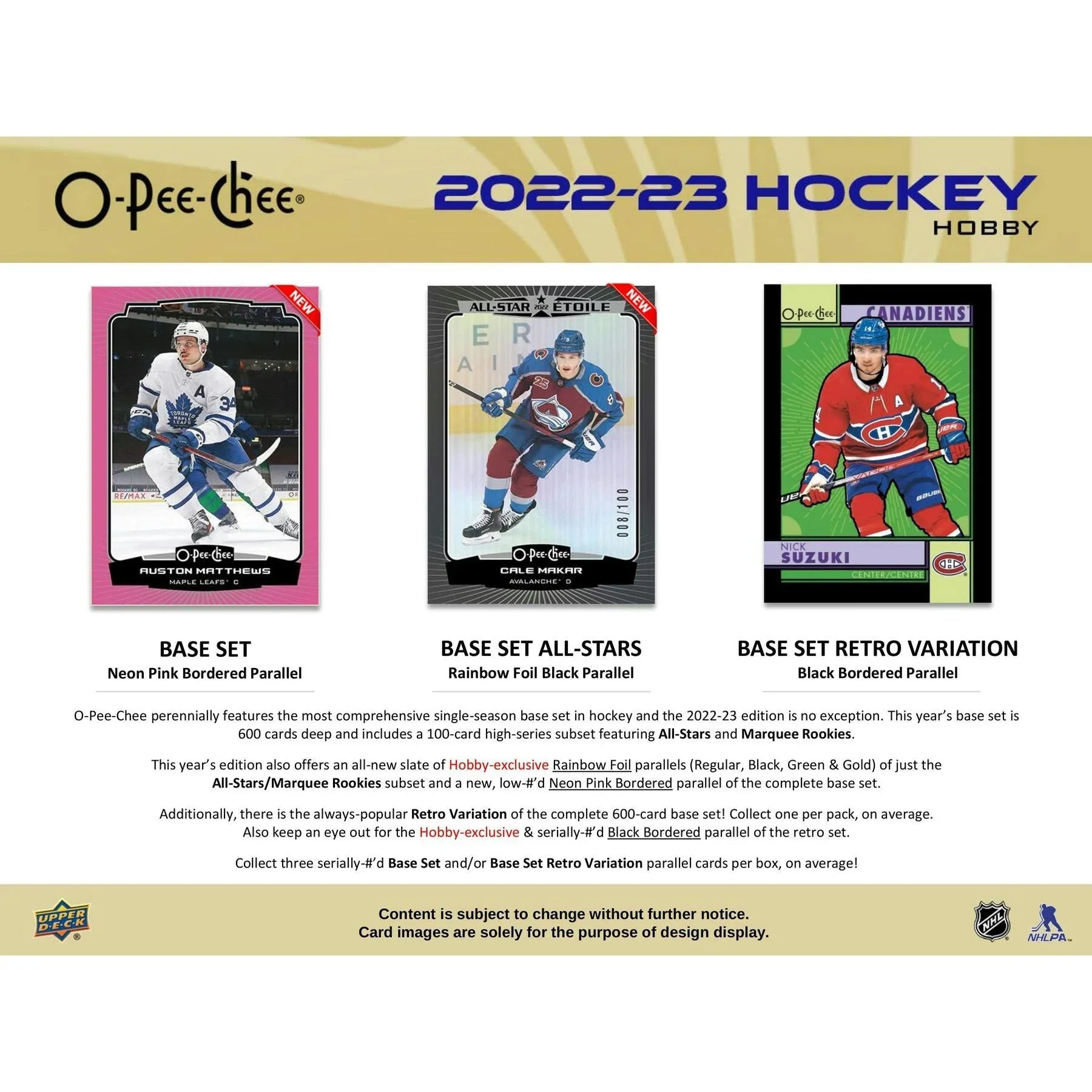 2022 23 Upper Deck O Pee Chee Hockey Hobby Box (Ships Sealed Only)