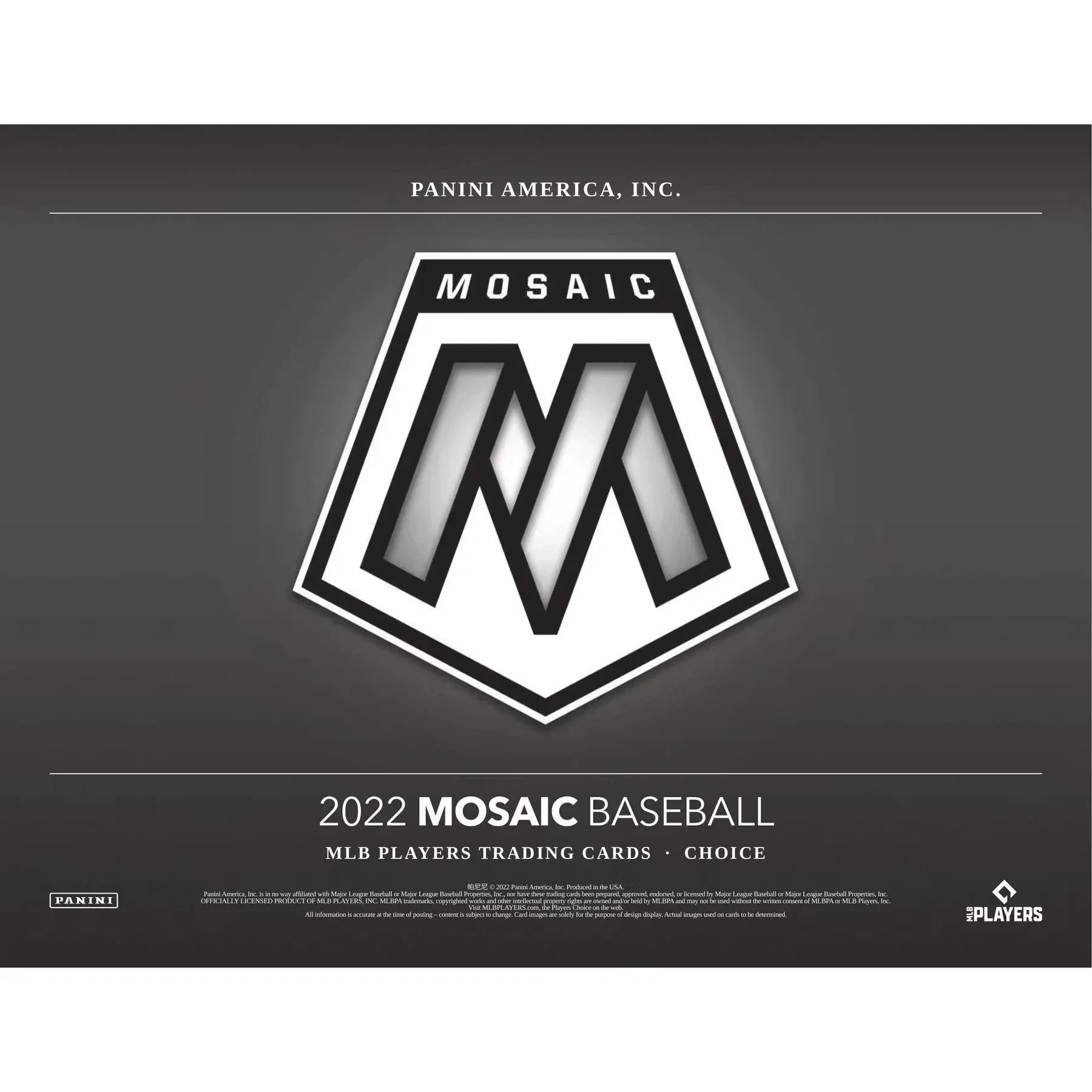 2022 Panini Mosaic Choice Baseball Hobby Box (Ships Sealed Only)