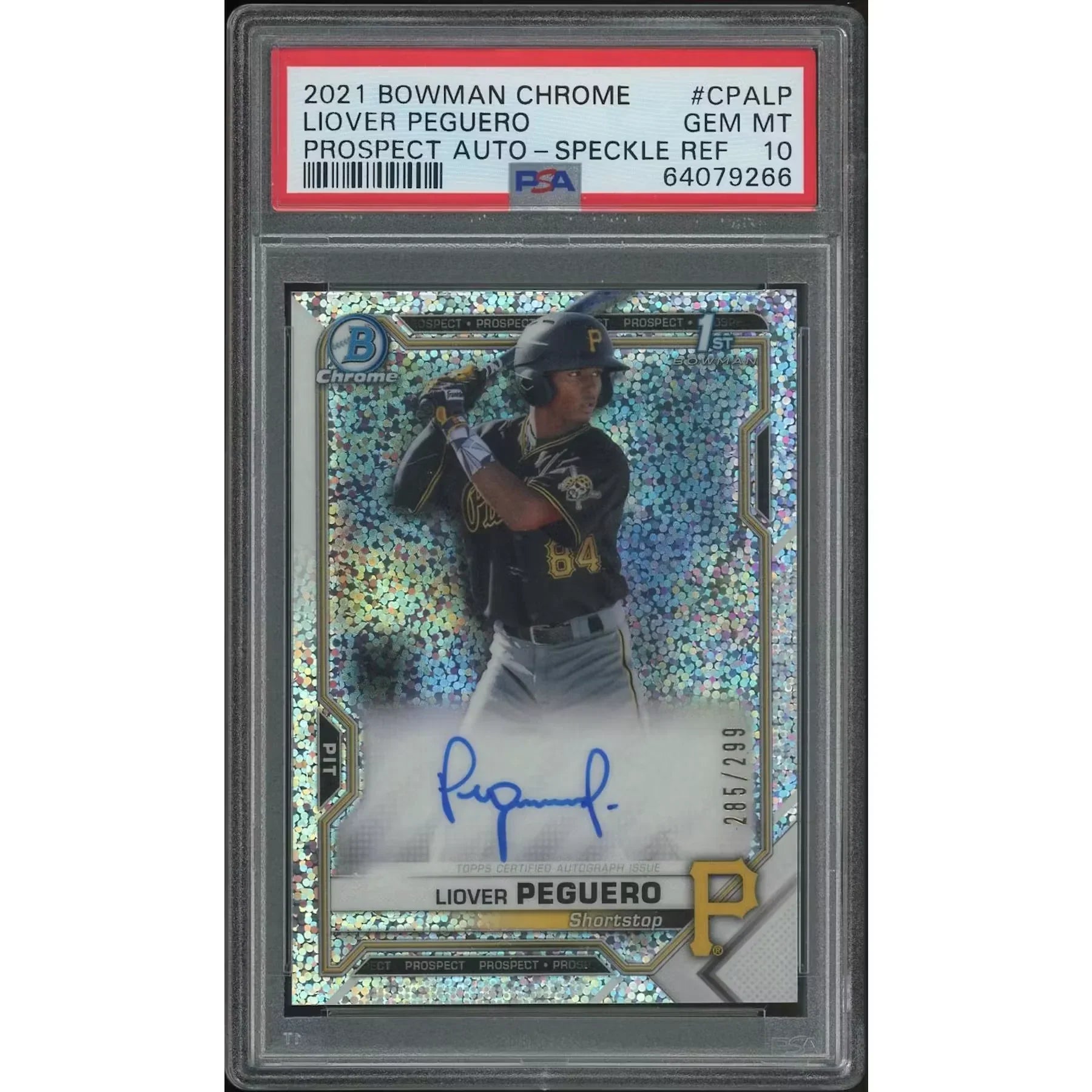 Liover Peguero Signed 2021 Bowman Chrome Rookie #285 Card | PSA 10 Gem Mint