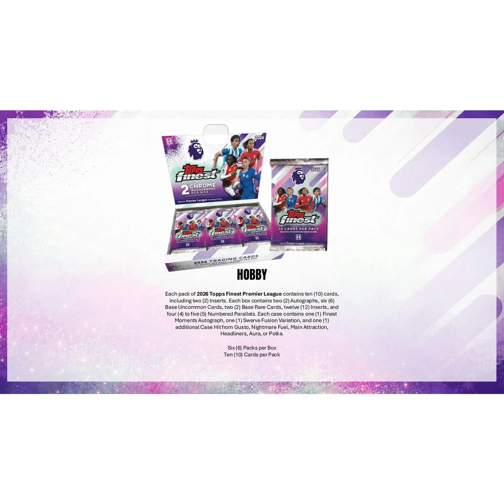2026 Topps Finest Premier League EPL Soccer Hobby 8 Box Case (Ships Sealed Only)