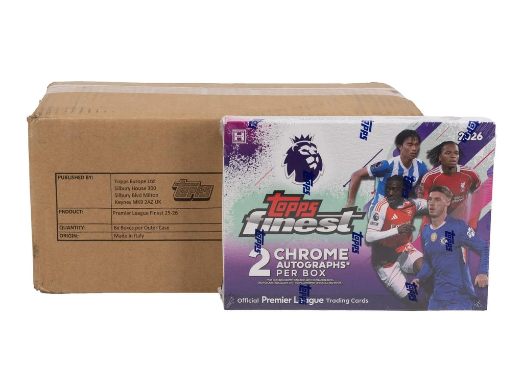 2026 Topps Finest Premier League EPL Soccer Hobby 8 Box Case (Ships Sealed Only)