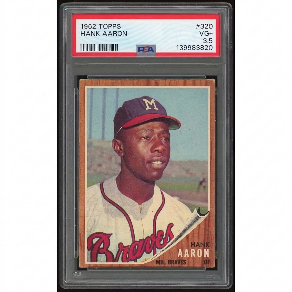 1962 Topps #320 Hank Aaron Baseball Card | PSA 3.5