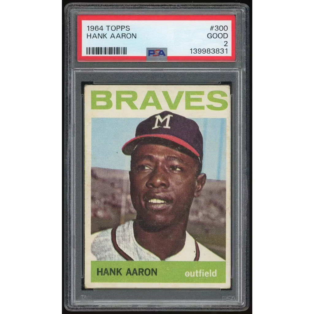Hank Aaron 1964 Topps #300 Baseball Card | PSA 2