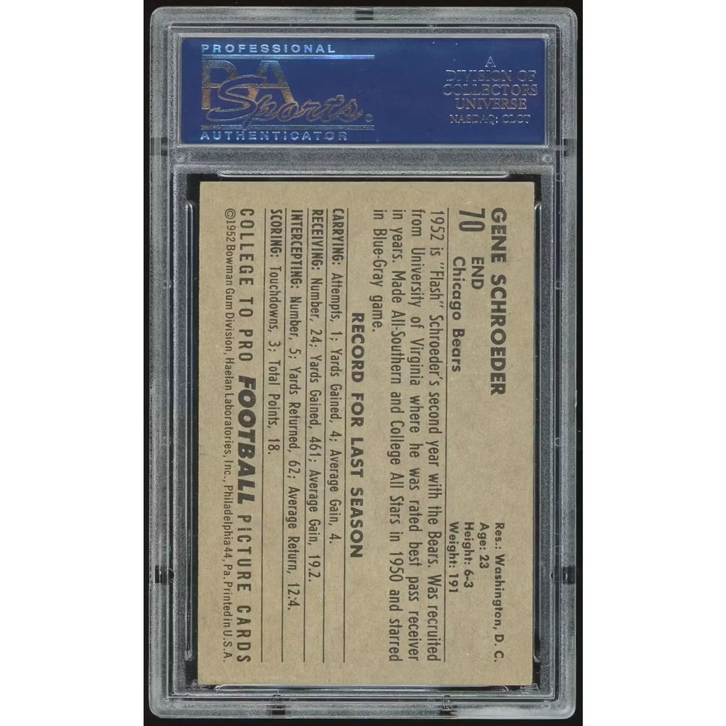 1952 Bowman Large #70 Gene Schroeder | PSA 6
