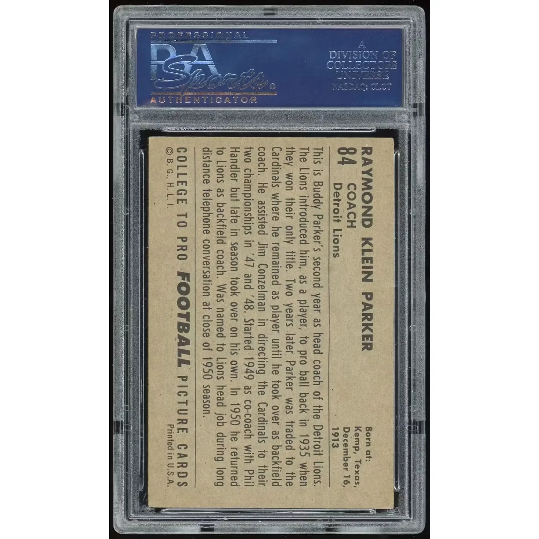 1952 Bowman Large #84 Ray Parker | PSA 6