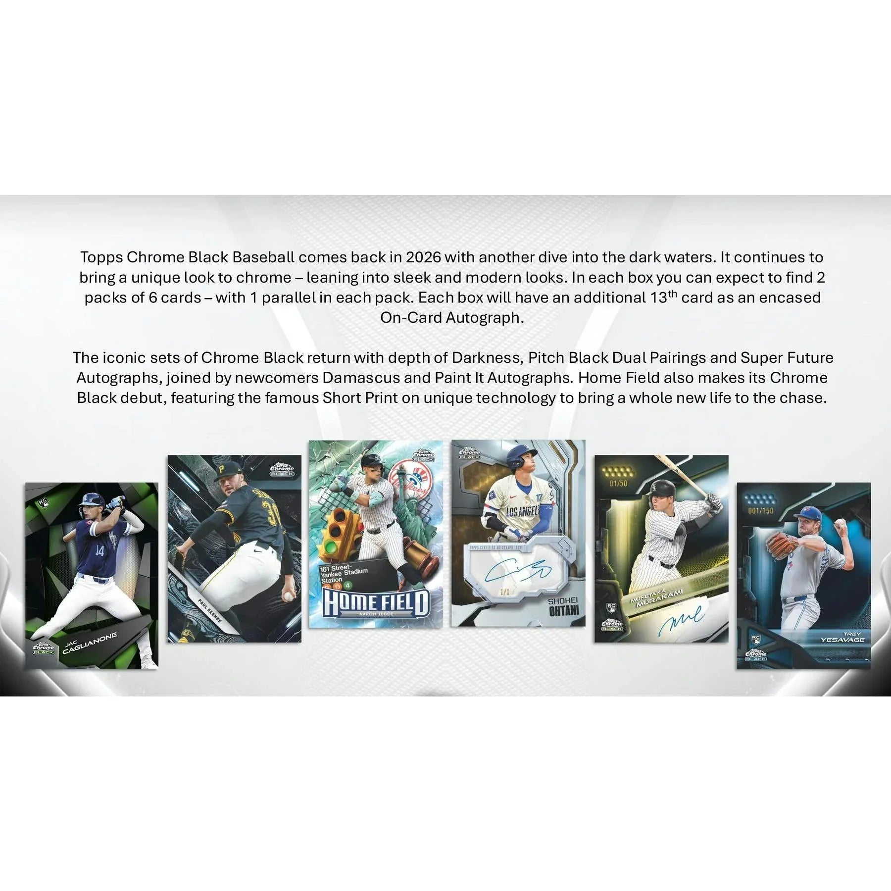 2026 Topps Chrome Black Baseball Hobby Box (Ships Sealed Only) - D