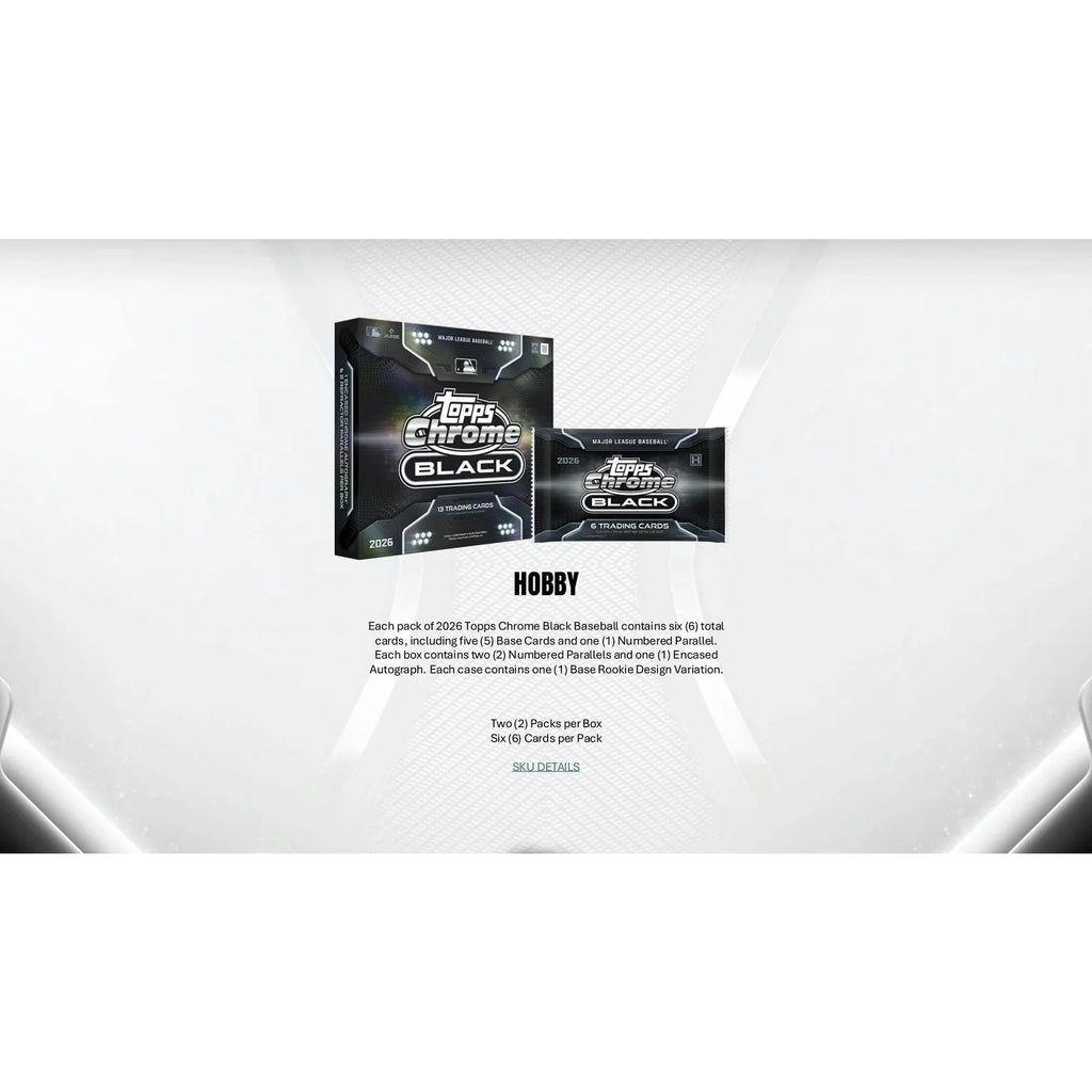 2026 Topps Chrome Black Baseball Hobby Box (Ships Sealed Only) - D