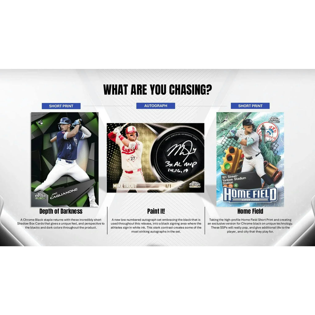 2026 Topps Chrome Black Baseball Hobby Box (Ships Sealed Only) - D