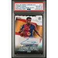 Lamine Yamal Signed 2024-25 Topps Chrome Global Attractions Card | PSA 8 Auto 10