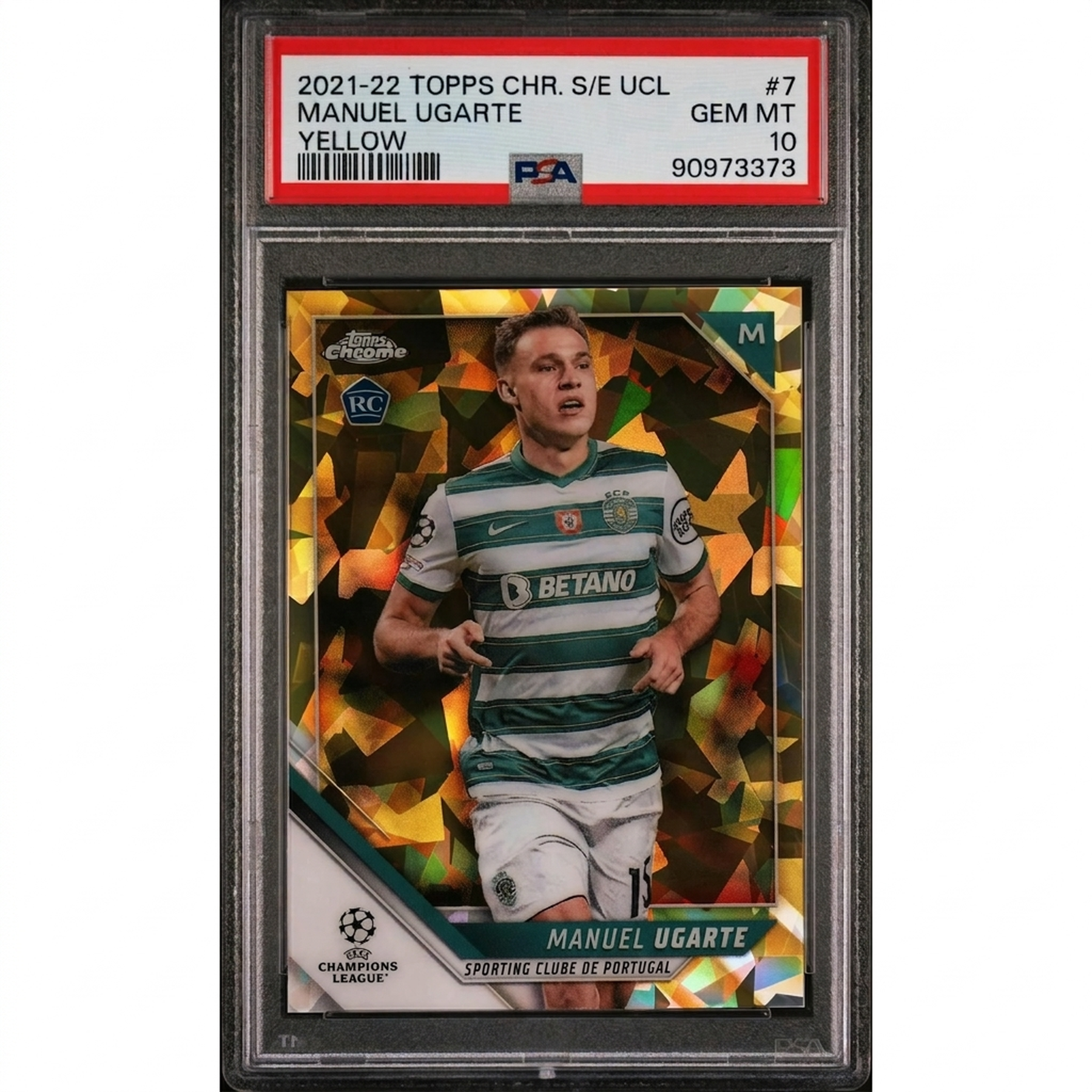 Manuel Ugarte 2021-22 Topps Chrome Sapphire Yellow Rookie Card | PSA 10