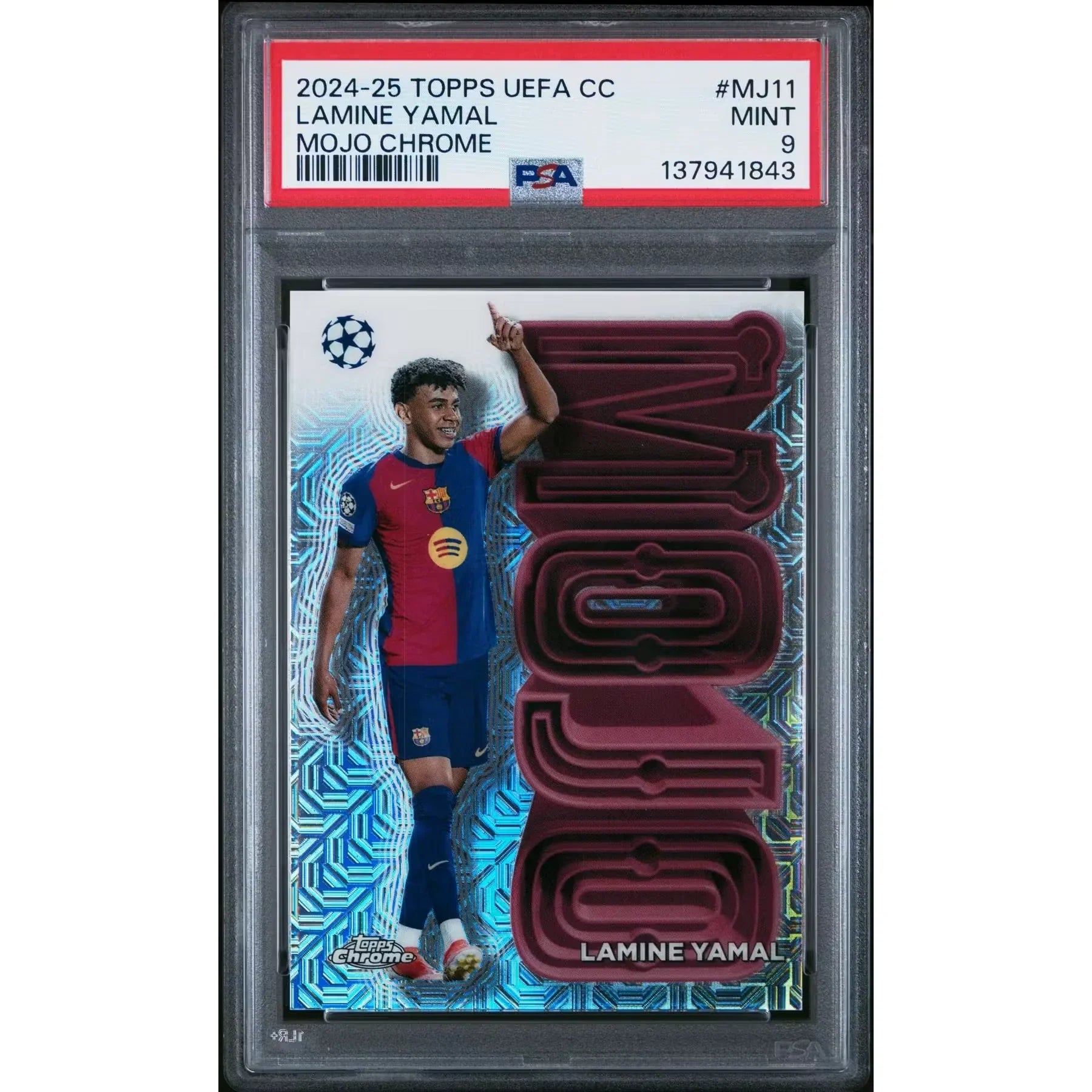 Lamine Yamal 2024-25 Topps Chrome Mojo Card | PSA 9