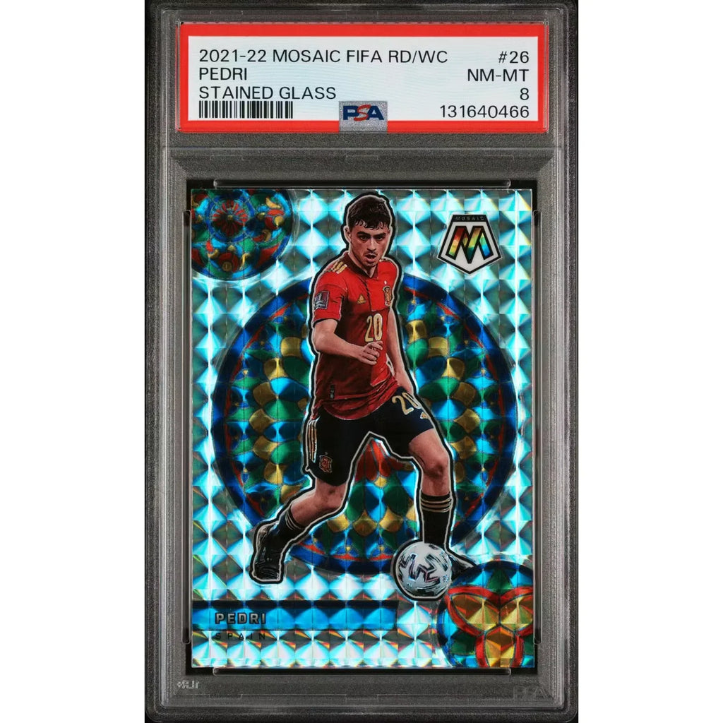 Pedri 2021-22 Panini Mosaic Stained Glass #26 | PSA 8