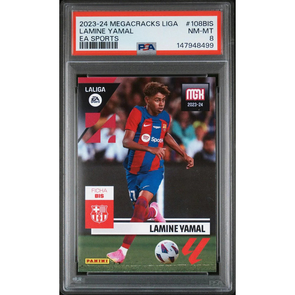Lamine Yamal 2023-24 Panini Megacracks Rookie Card | PSA 8