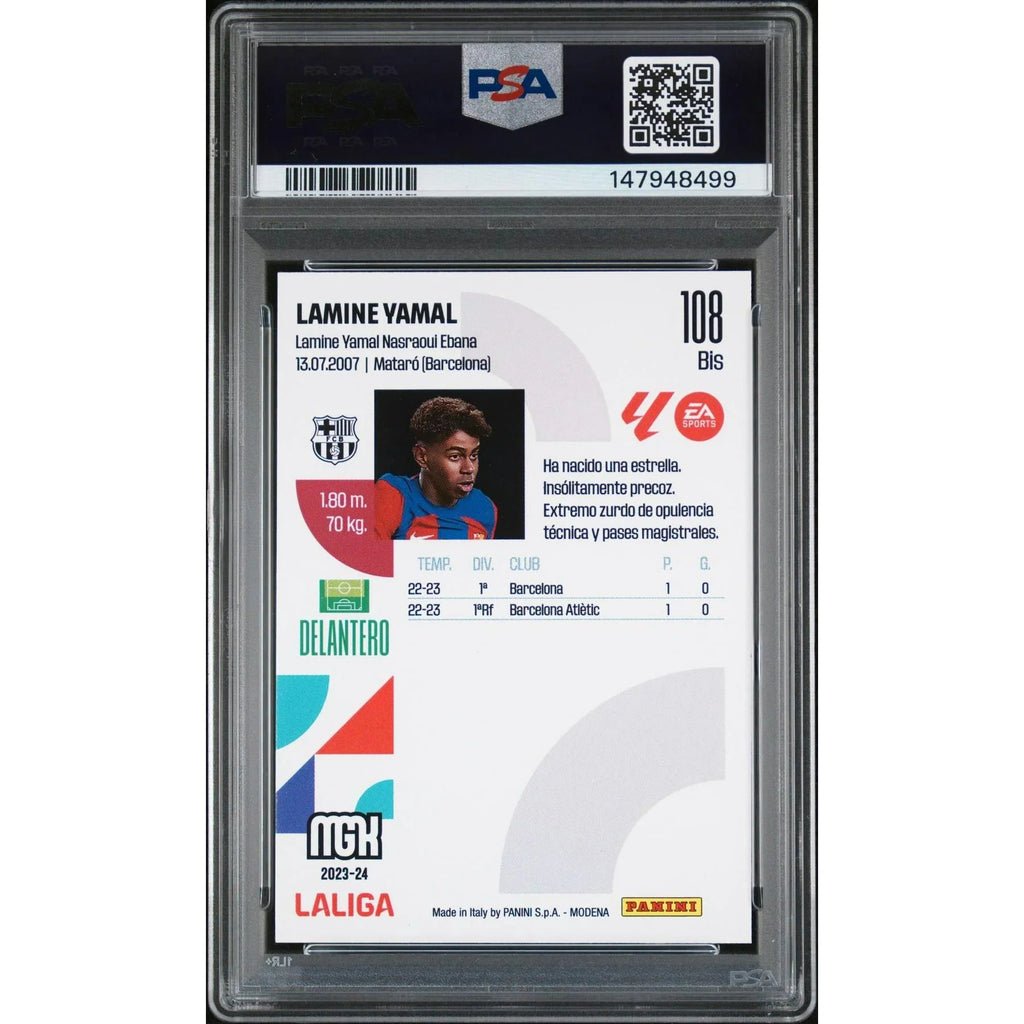 Lamine Yamal 2023-24 Panini Megacracks Rookie Card | PSA 8