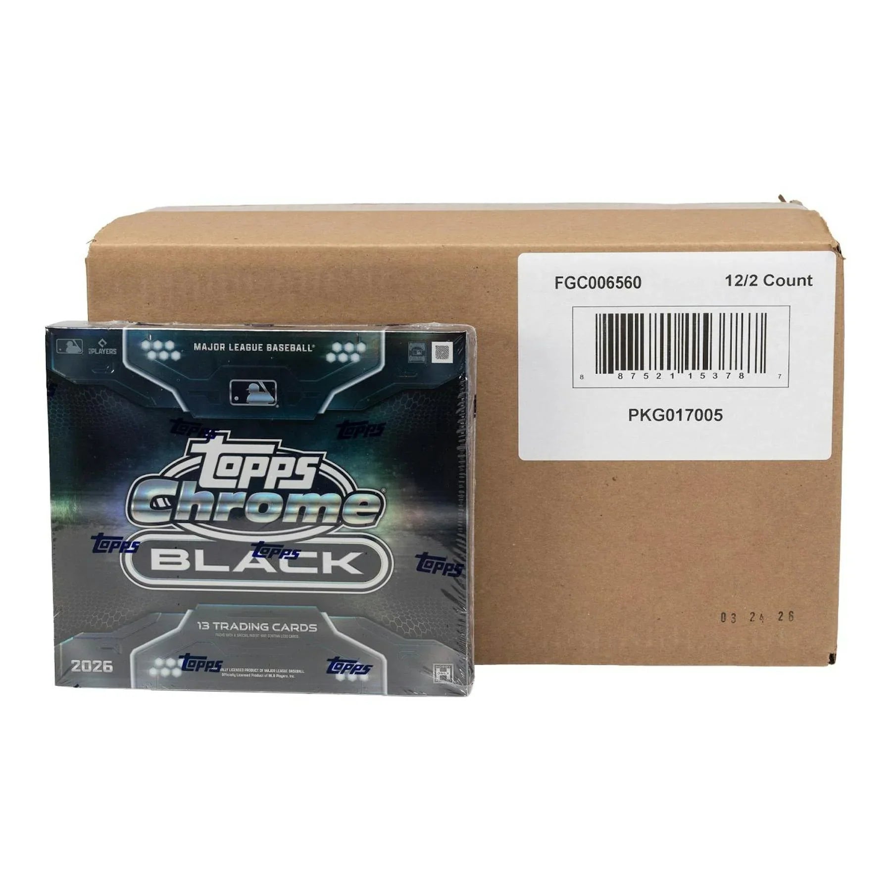 2026 Topps Chrome Black Baseball Hobby 12 Box Case (Ships Sealed Only) - D