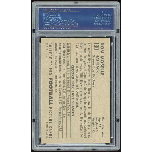 1952 Bowman Large #130 Dom Moselle | PSA 6