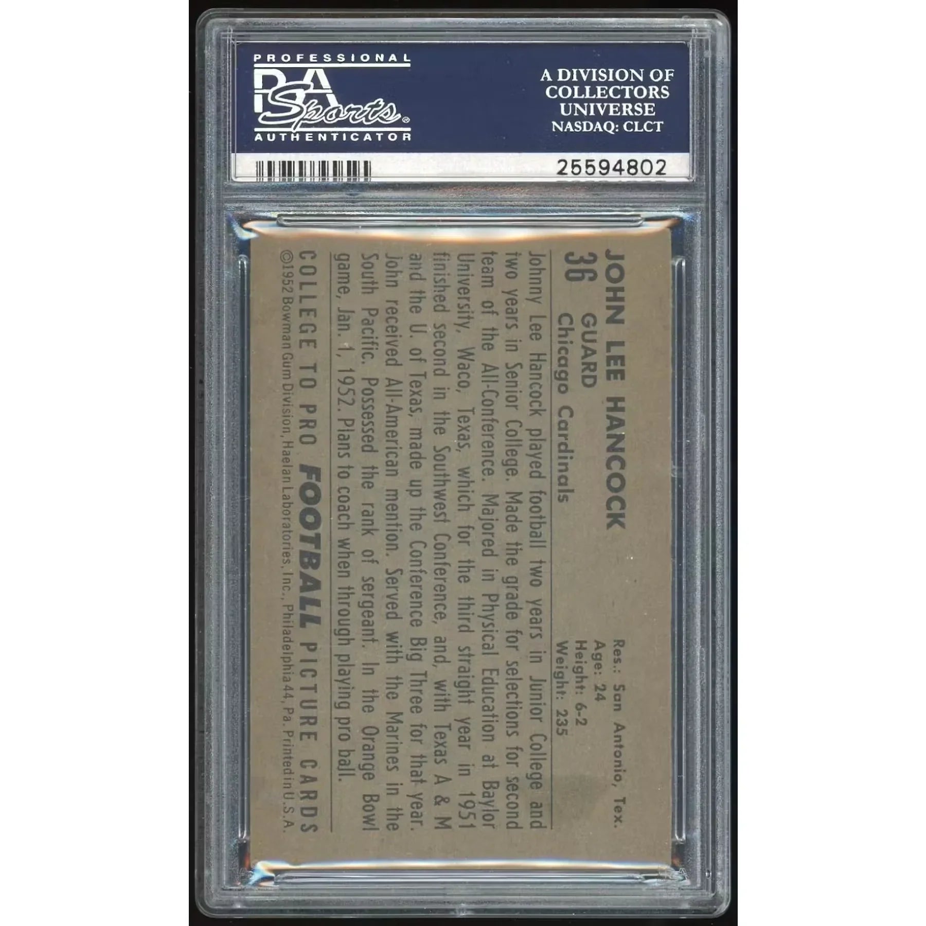 1952 Bowman Large #36 John Hancock Baseball Card | PSA 5