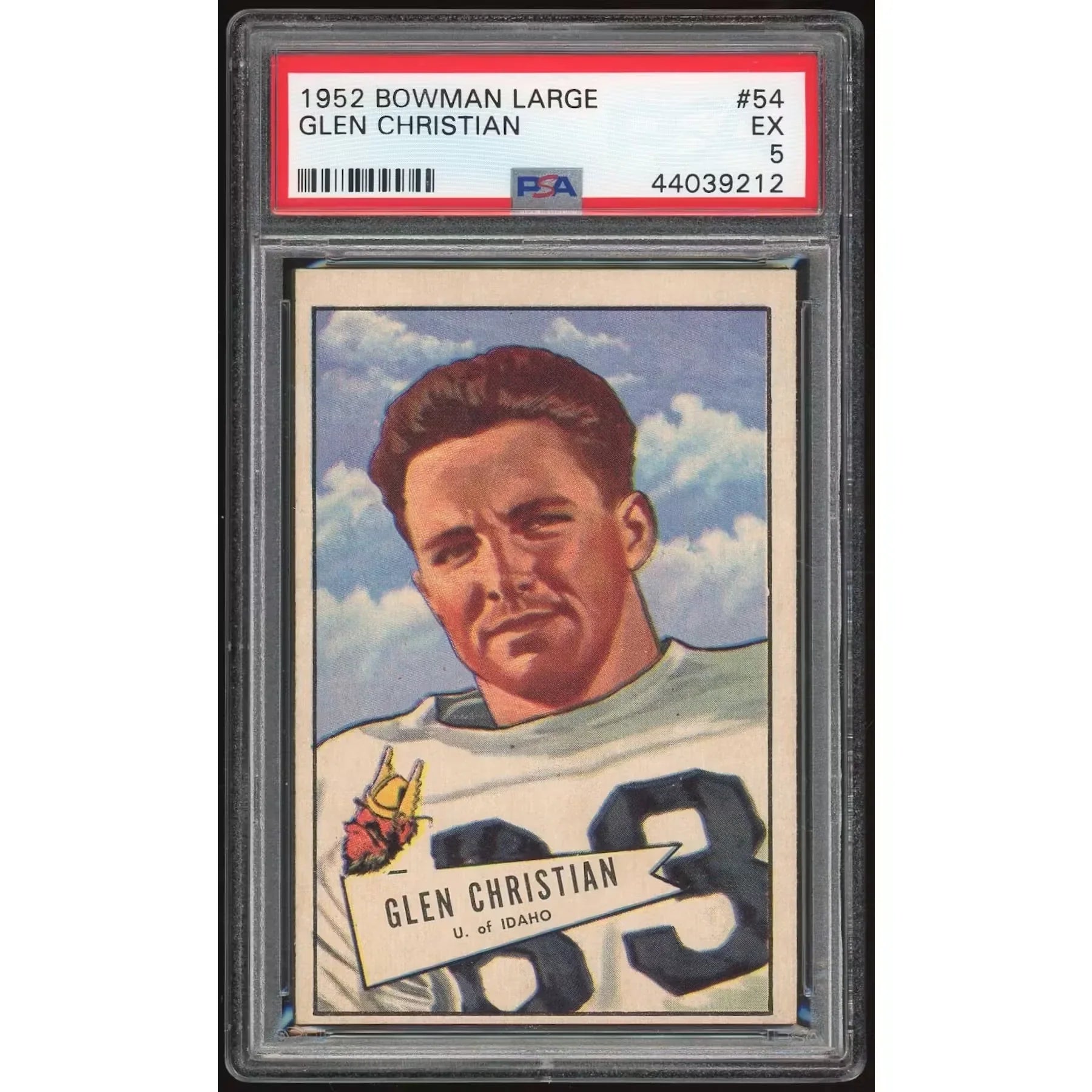 1952 Bowman Large #54 Glen Christian PSA 5