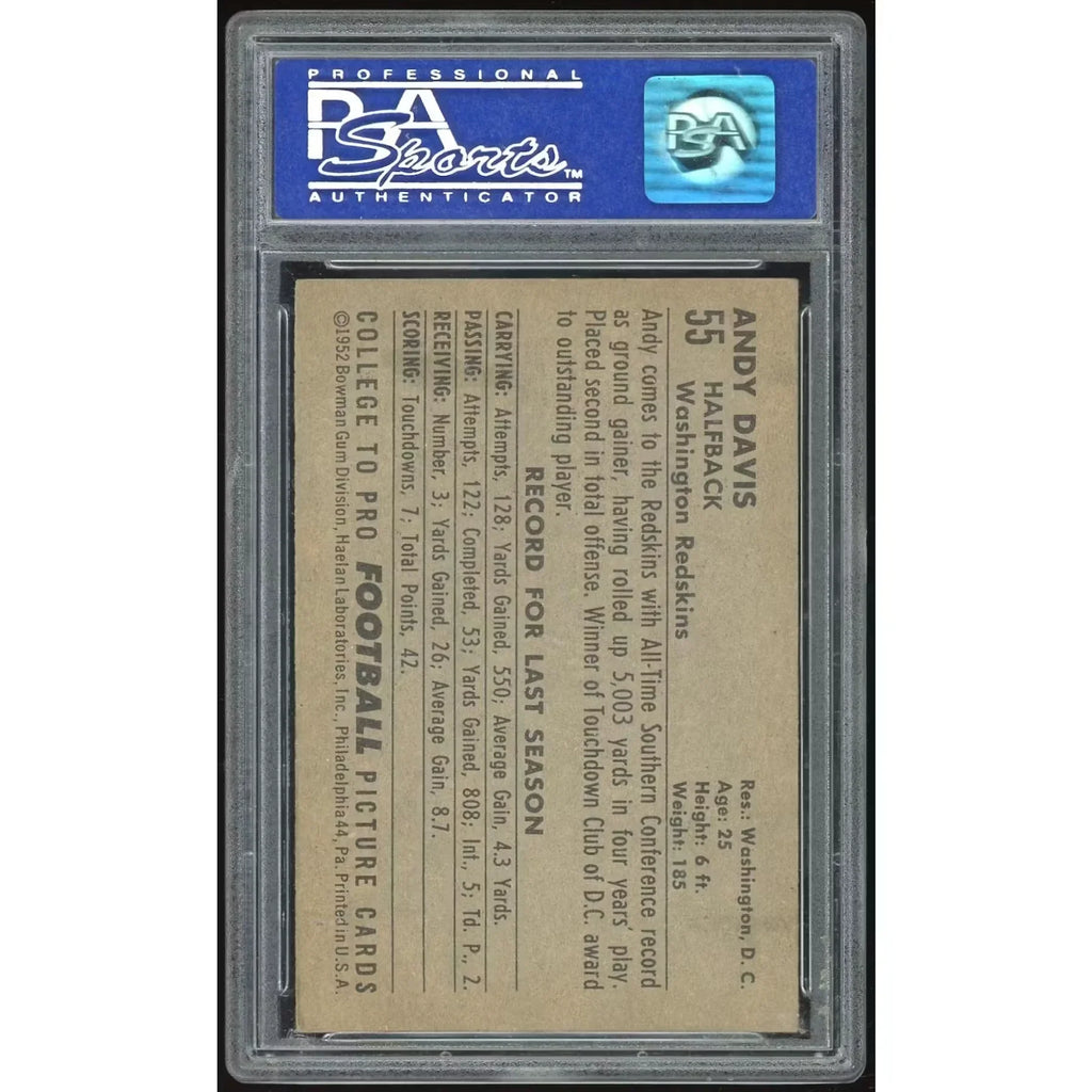 1952 Bowman Large #55 Andy Davis Baseball Card | PSA 6 1960