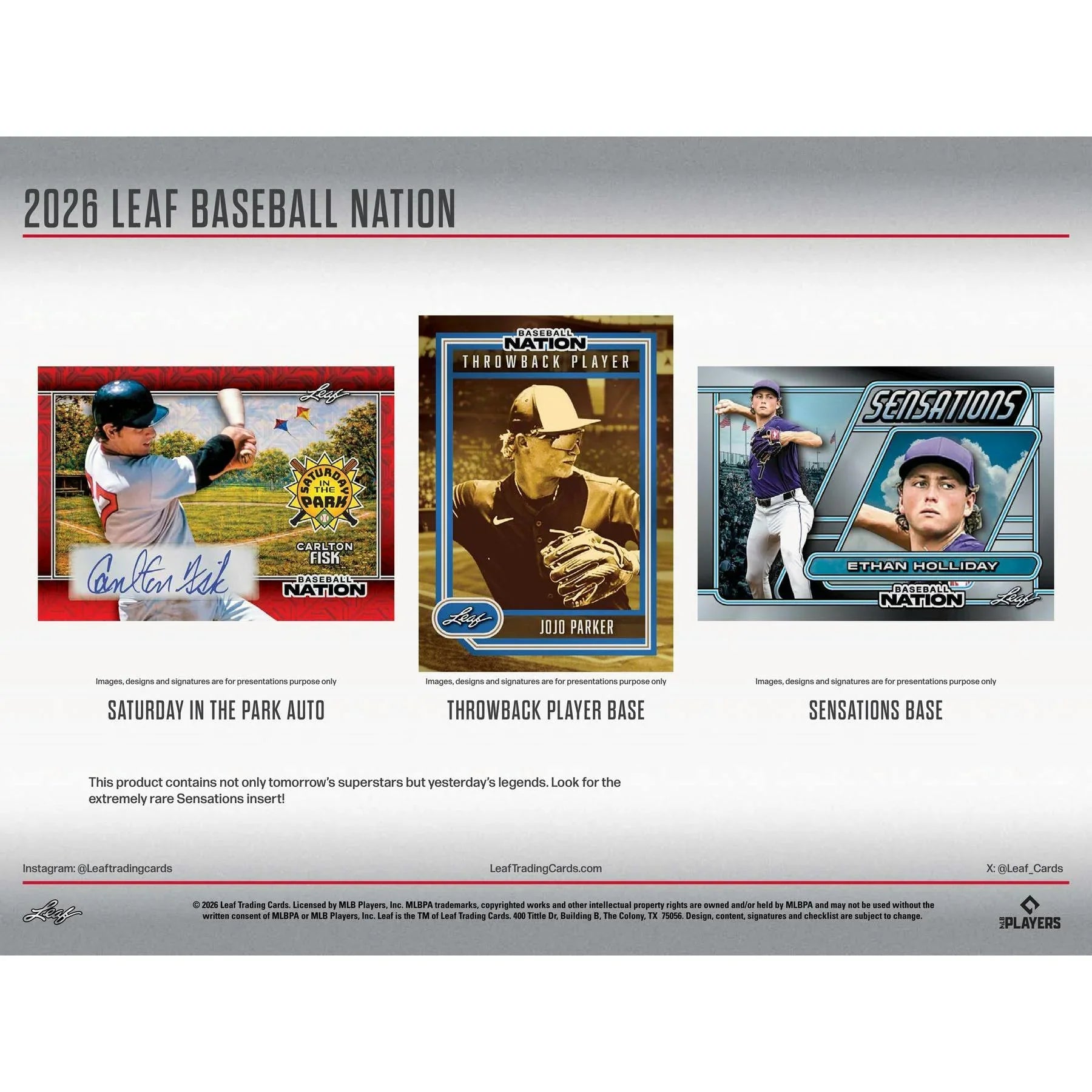 2026 Leaf Baseball Nation Hobby Jumbo 8 Box Case (Ships Sealed Only) - D1