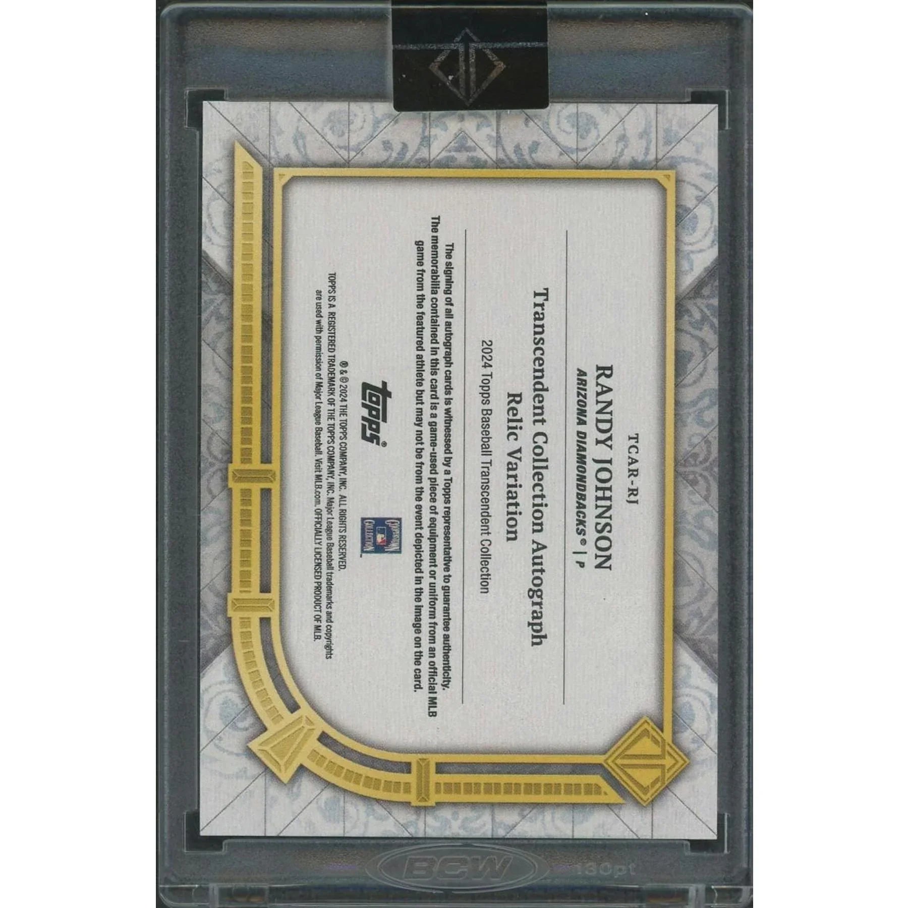 Randy Johnson Signed Patch Auto Card | 2024 Topps Transcendent/25