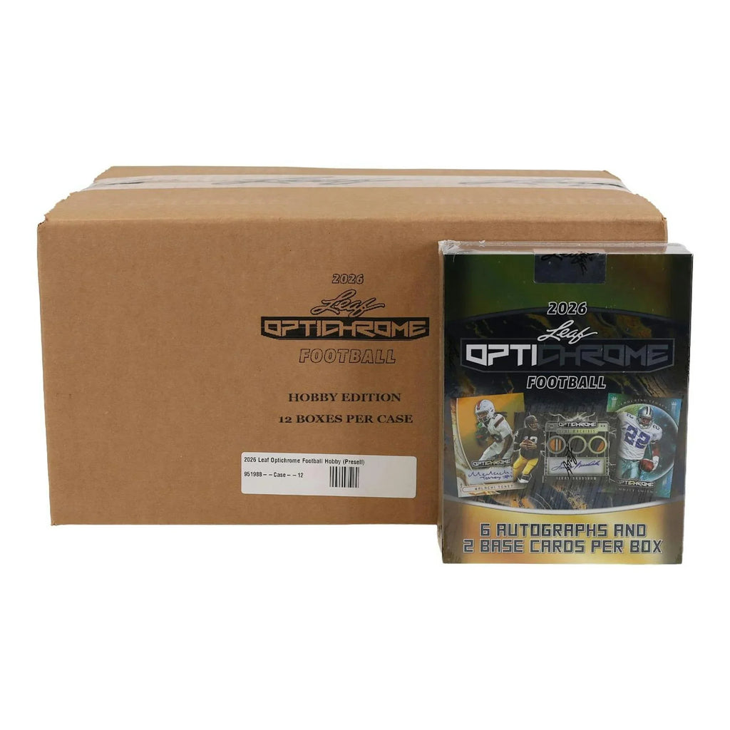 2026 Leaf Optichrome Football Hobby 12 Box Case (Ships Sealed Only) - D2