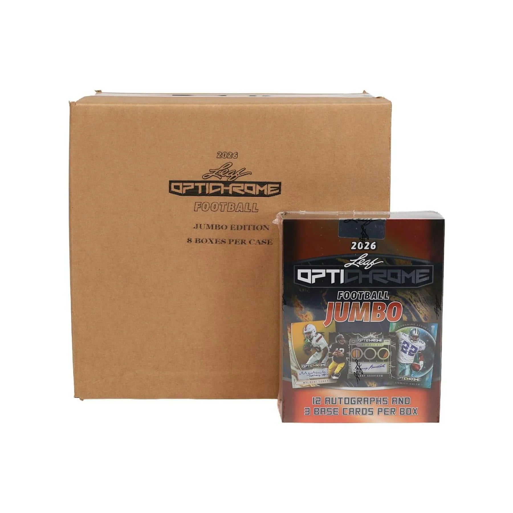 2026 Leaf Optichrome Football Hobby Jumbo 8 Box Case (Ships Sealed Only)