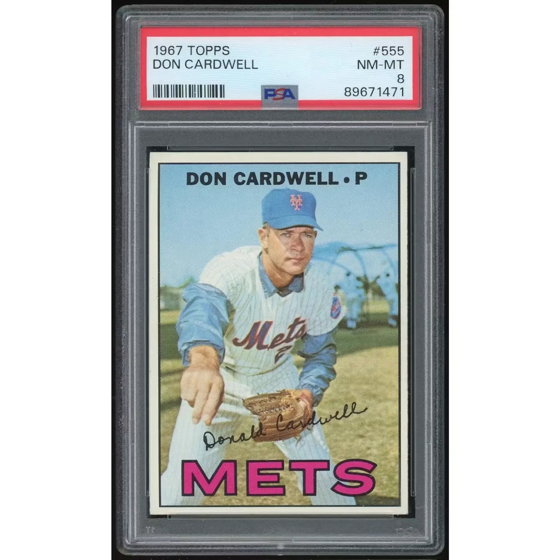 Don Cardwell 1967 Topps #555 Baseball Card | PSA 8