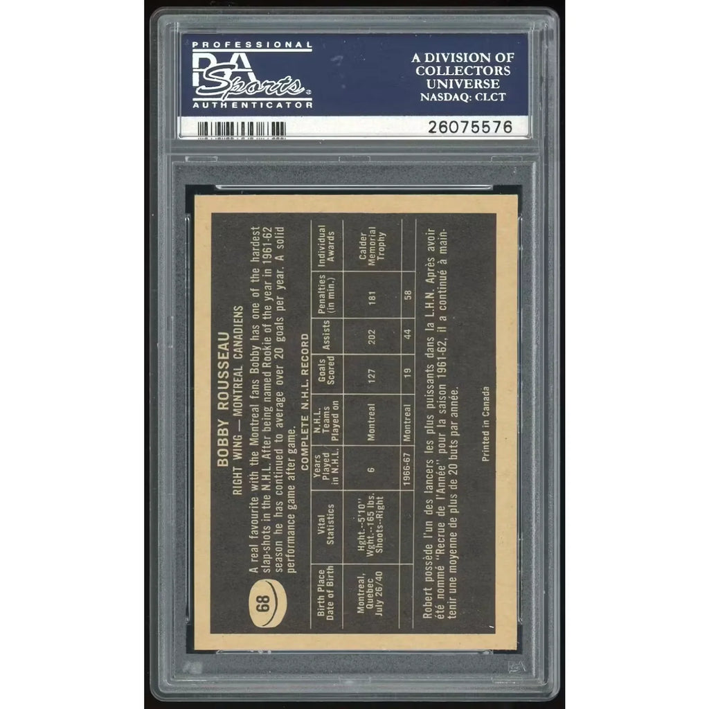 Robert Rousseau 1967-68 Topps #68 Card | PSA 9