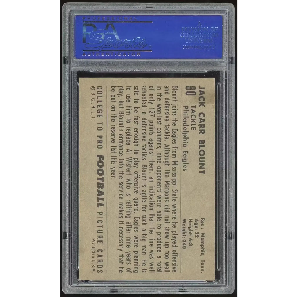 1952 Bowman Large #80 Jack Carr Blount | PSA 7