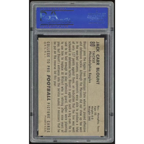 1952 Bowman Large #80 Jack Carr Blount | PSA 7