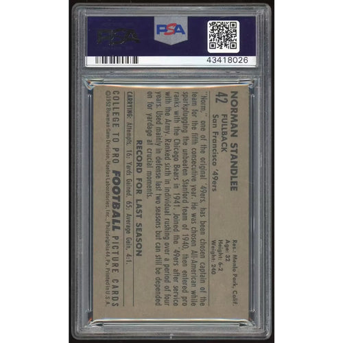 1952 Bowman Large #42 Norm Standlee | PSA 7
