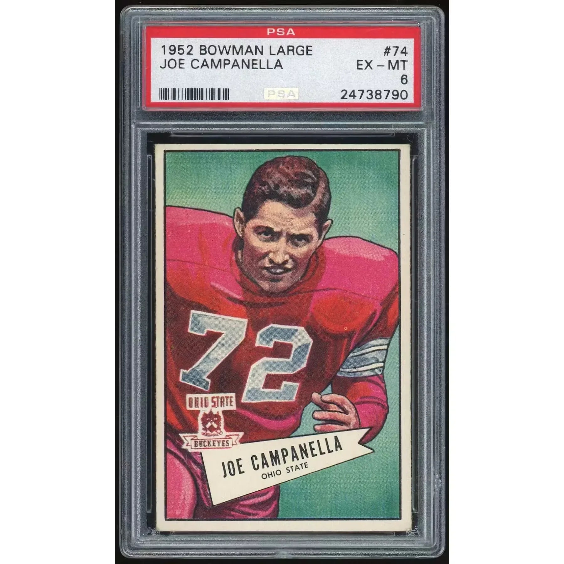 1952 Bowman Large #74 Joe Campanella | PSA 6