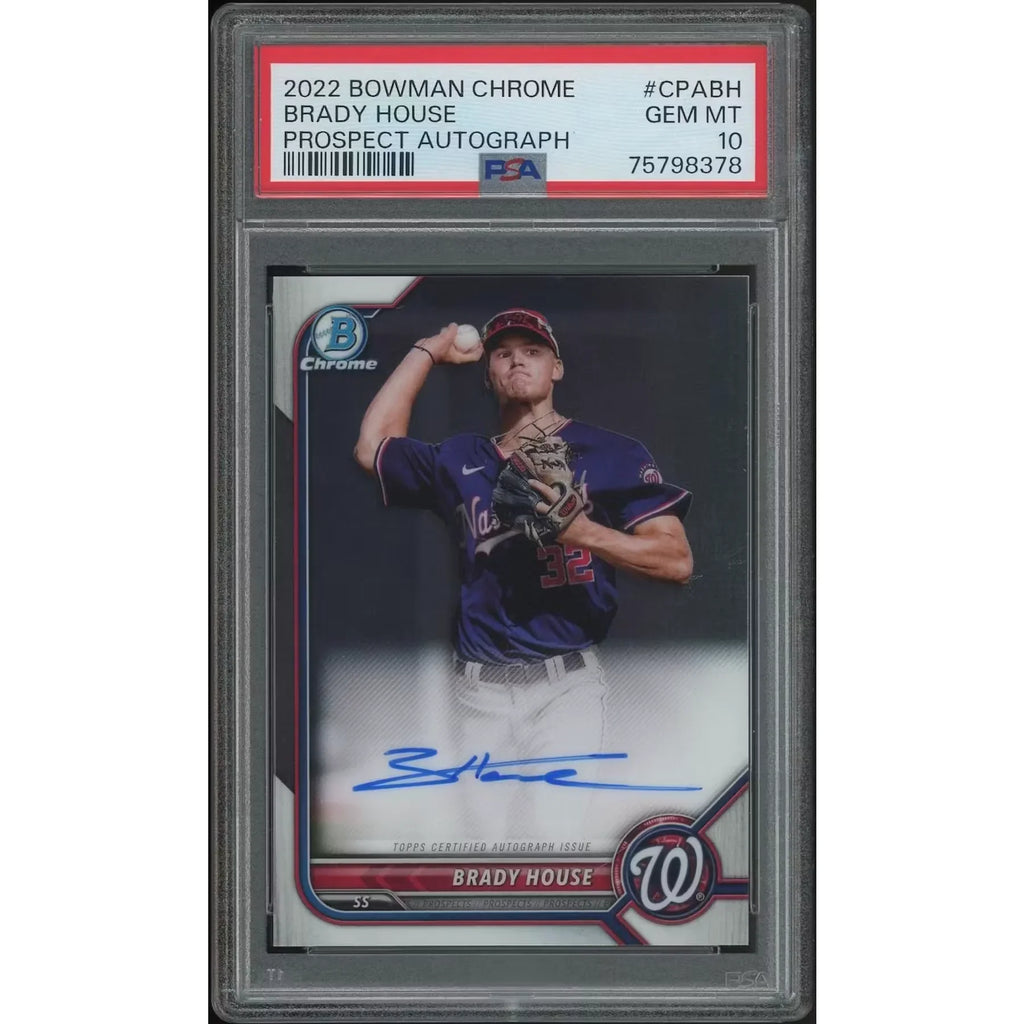 Brady House Signed 2022 Bowman Chrome Rookie Card | PSA 10 Gem Mint