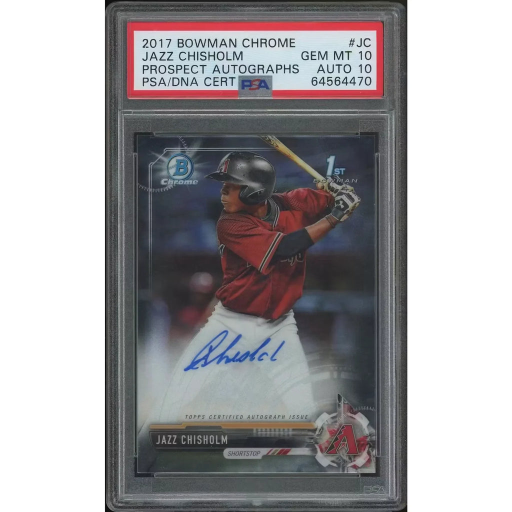 Jazz Chisholm Signed 2017 Bowman Chrome Rookie Card | PSA 10 Gem Mint