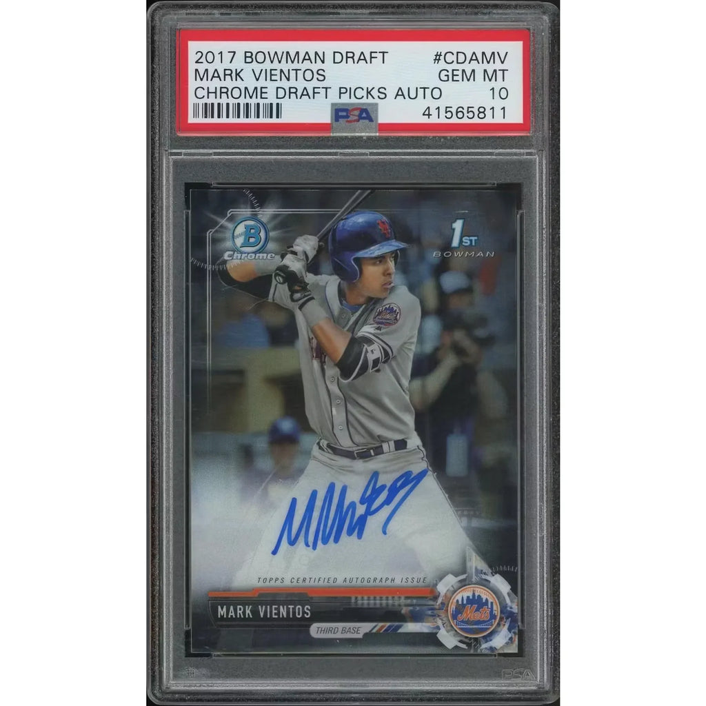 Mark Vientos Signed 2017 Bowman Chrome Draft Rookie Card | PSA 10 Gem Mint