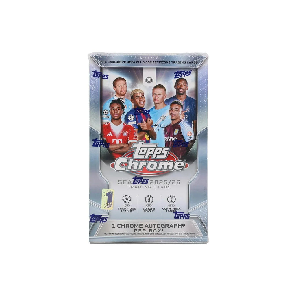 Topps Chrome UEFA Club 2025 26 Competitions Soccer First Day Issue Hobby 12 Box Case (Ships Sealed Only)