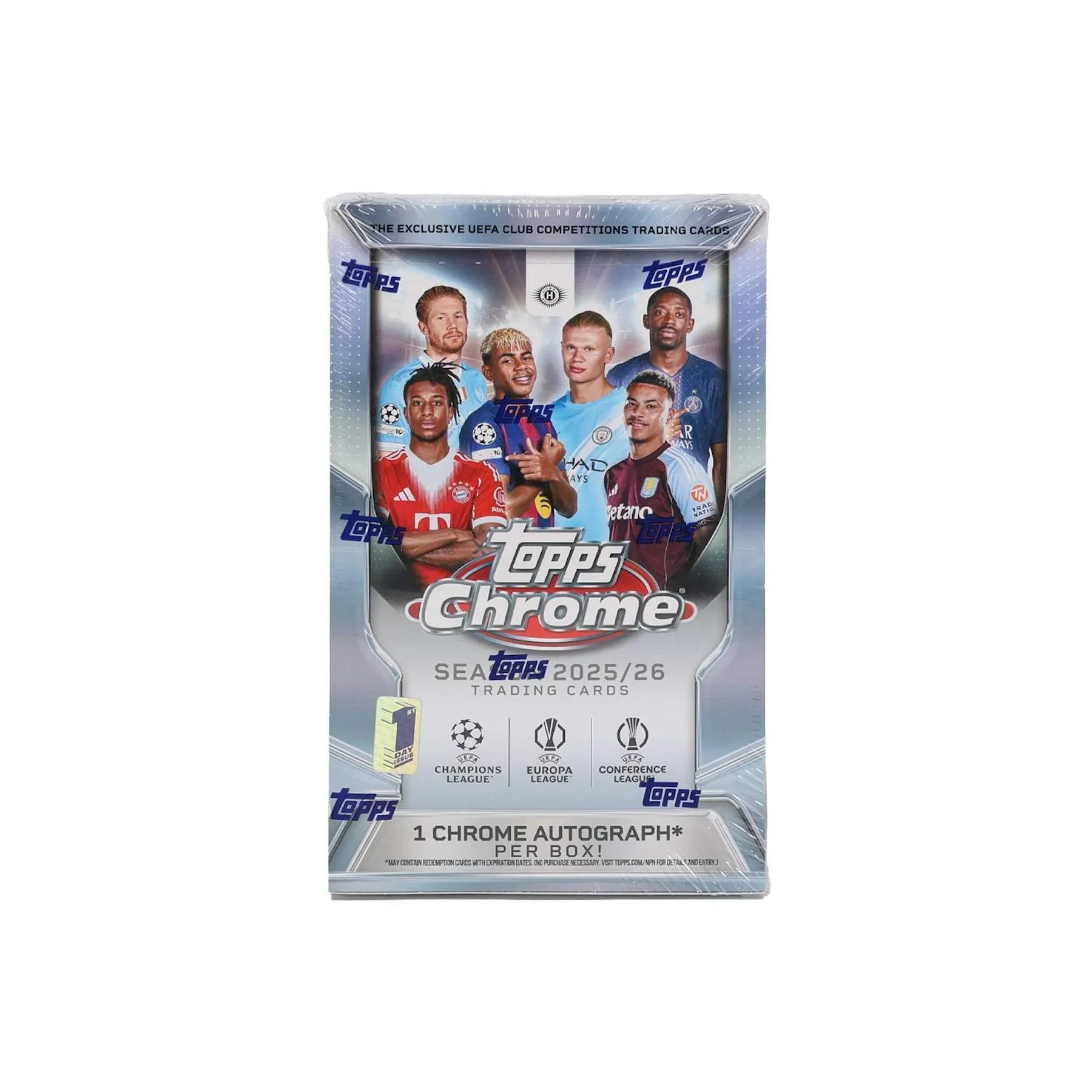 Topps Chrome UEFA Club 2025 26 Competitions Soccer First Day Issue Hobby 12 Box Case (Ships Sealed Only)