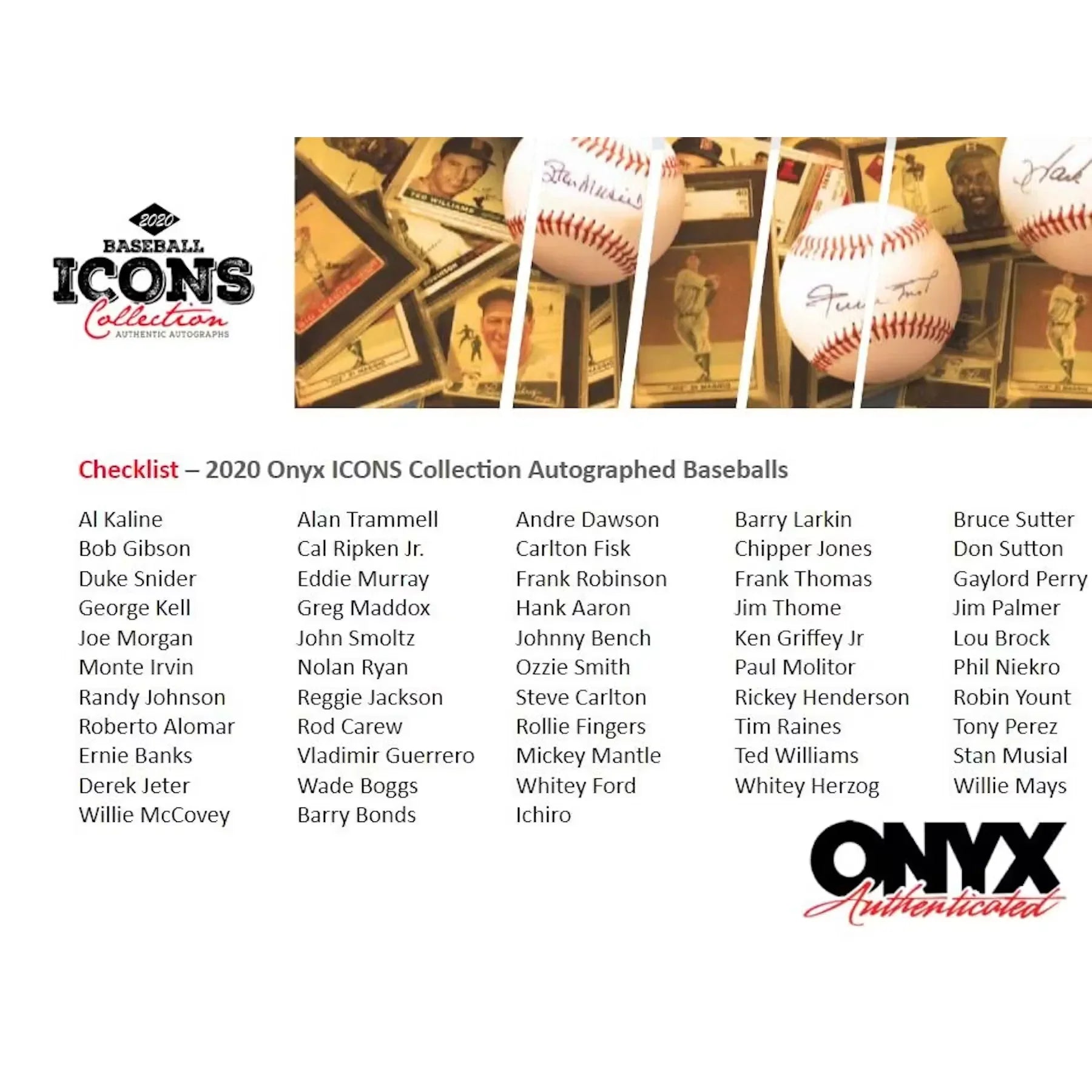2020 Onyx Icons Baseball Legends Hobby Box (Ships Sealed Only)