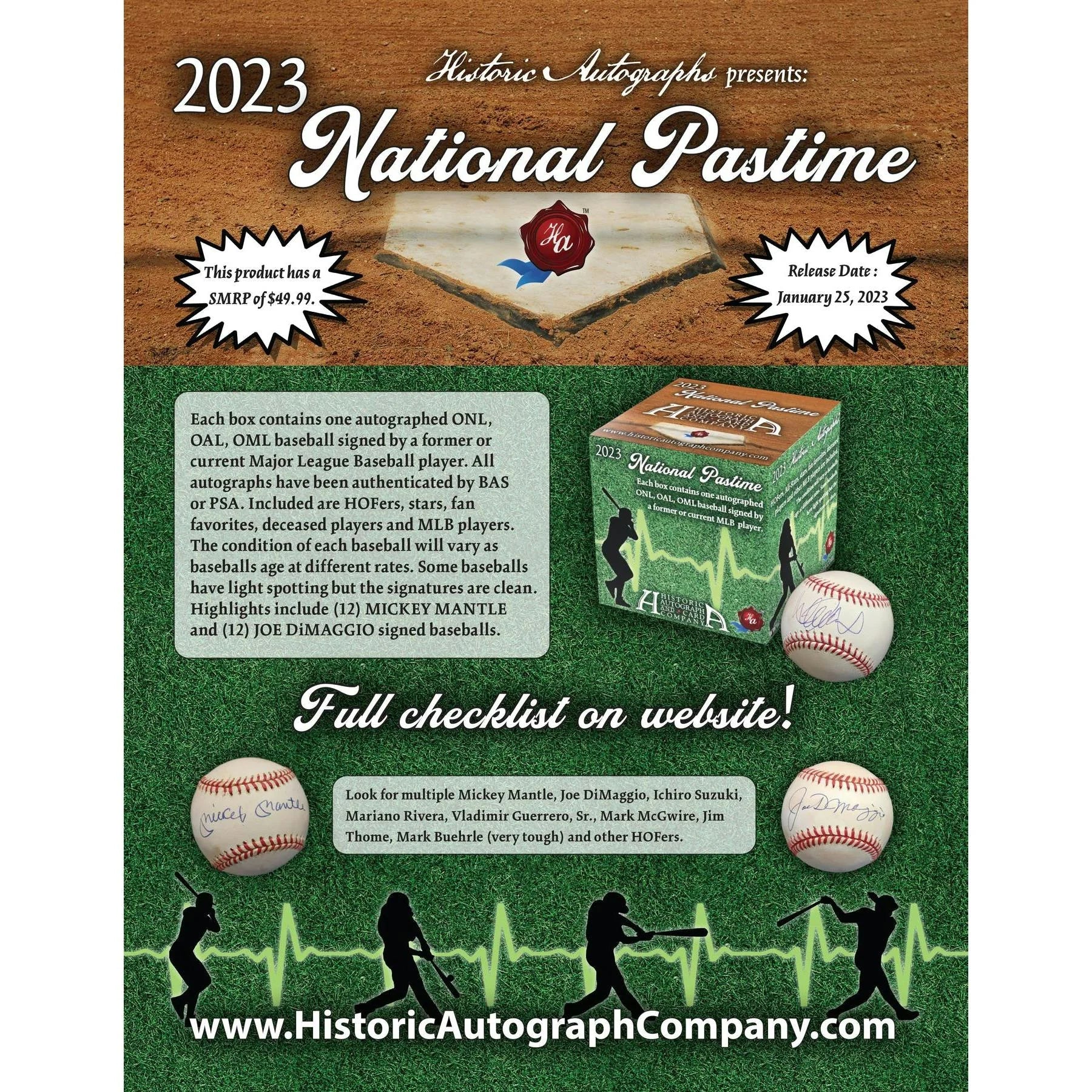 2023 Historic Autographs National Pastime Baseball Hobby Box (Ships Sealed Only)