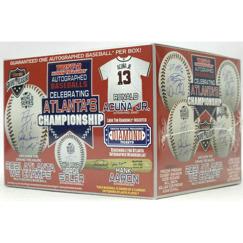 2021 TriStar Autographed Baseball Celebrating Atlanta s Championship Hobby Box (Ships Sealed Only)