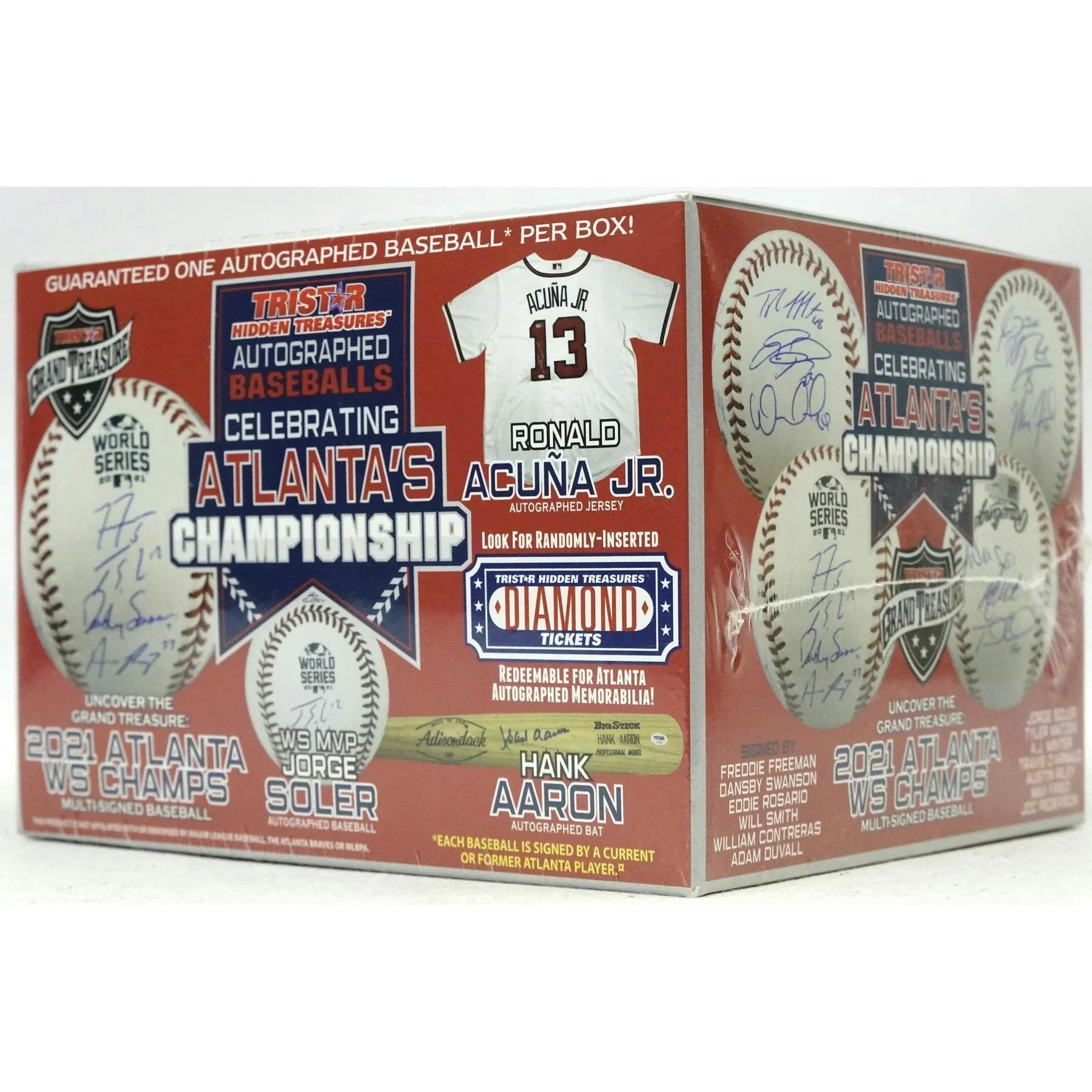 2021 TriStar Autographed Baseball Celebrating Atlanta s Championship Hobby Box (Ships Sealed Only)