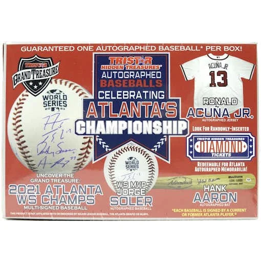 2021 TriStar Autographed Baseball Celebrating Atlanta s Championship Hobby Box (Ships Sealed Only)