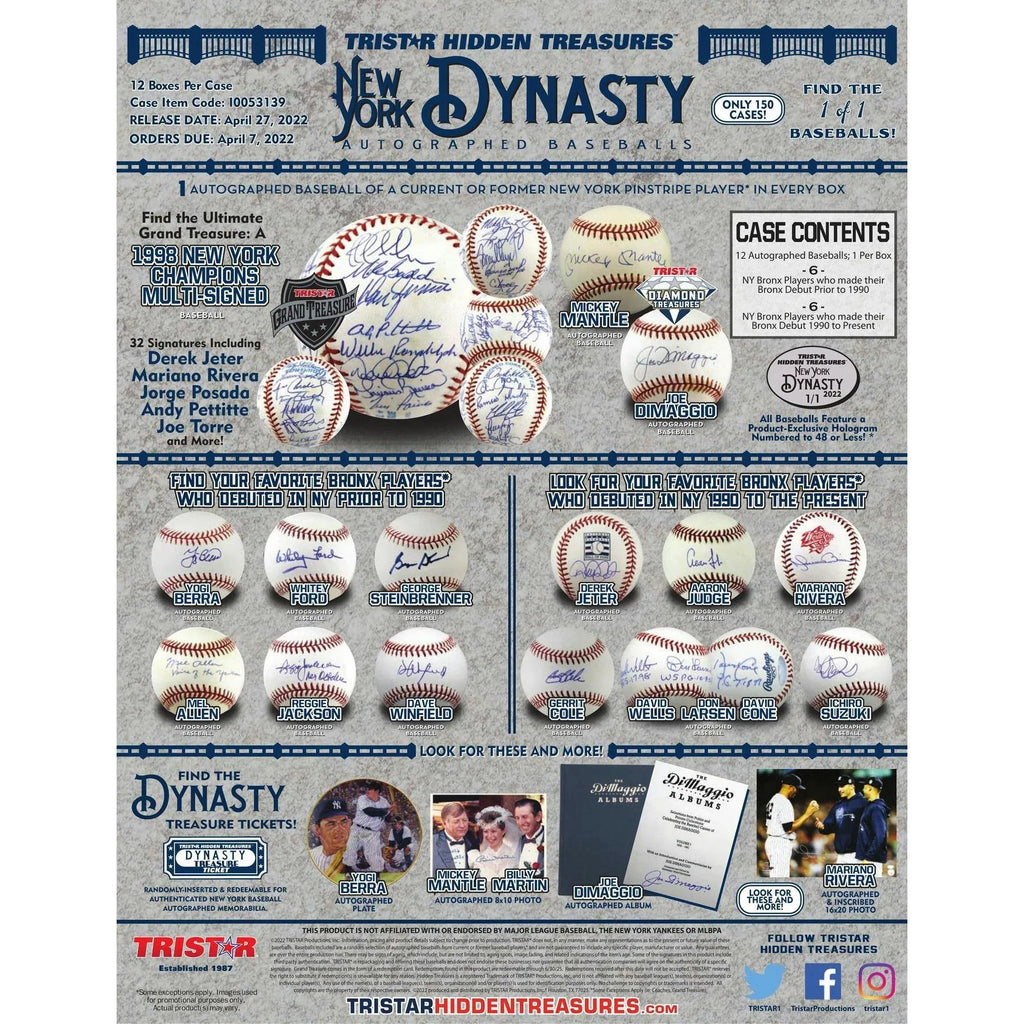 2022 TriStar New York Dynasty Baseball Hobby Box (Ships Sealed Only)