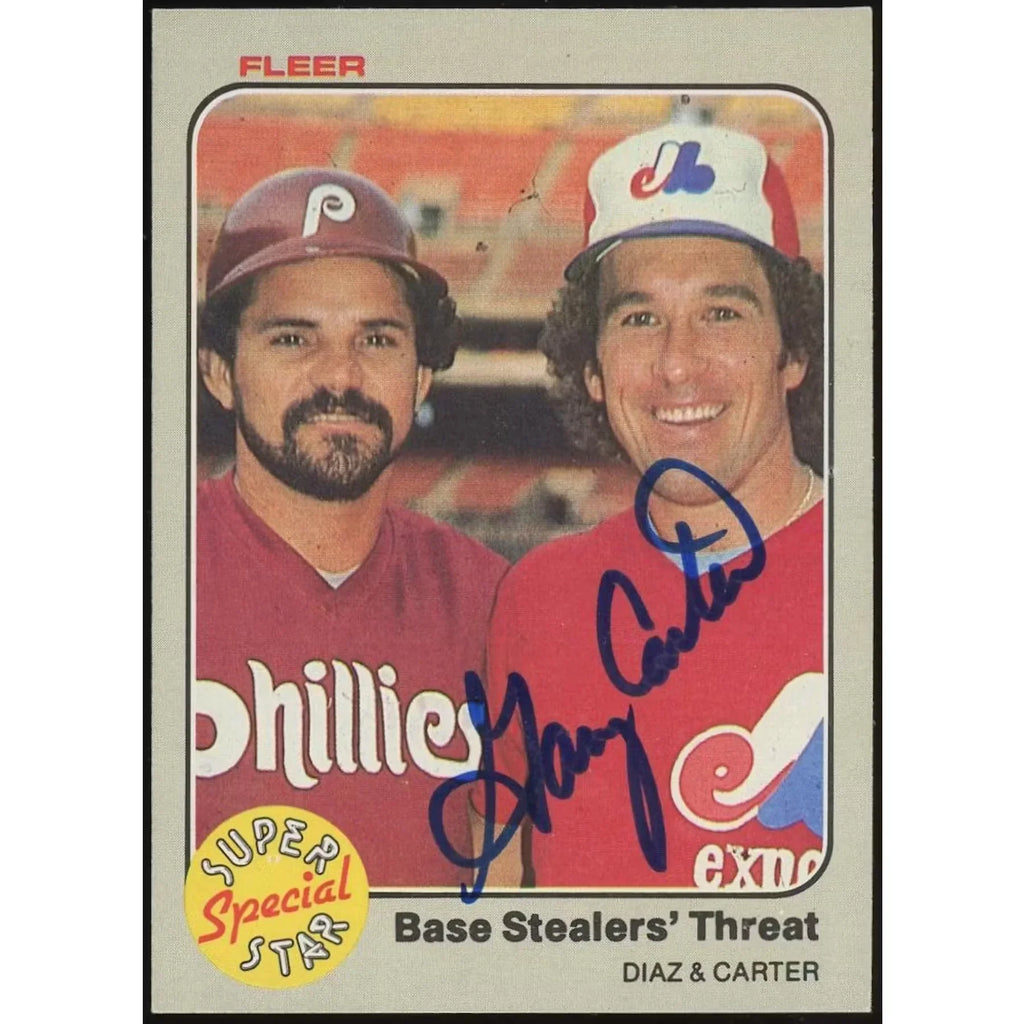 Gary Carter Signed 1983 Fleer #637 Base Stealers Card | JSA Authenticated