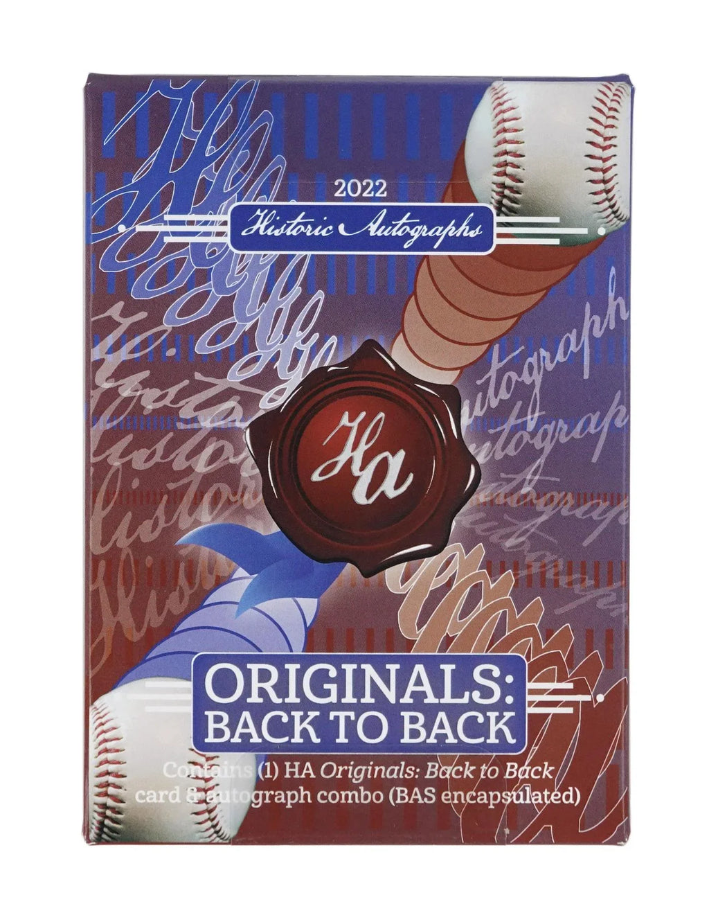 2022 Historic Autographs Originals Back to Back Baseball Hobby Box (Ships Sealed Only)