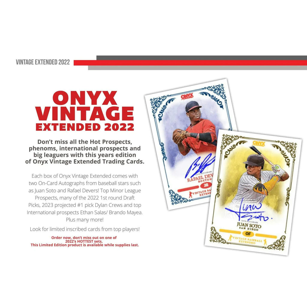 2022 Onyx Vintage Extended Baseball Hobby Box (Ships Sealed Only)
