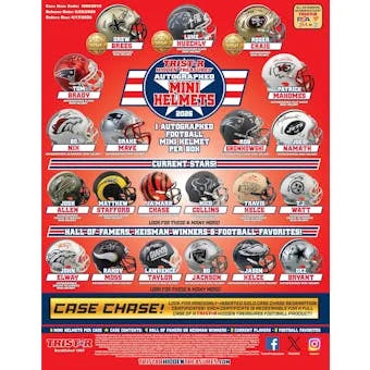 Tristar 2026 Hidden Treasures Autographed Football Mini Helmet Hobby Box Presell Releases May 29th 2026 (Ships Sealed Only) - D1